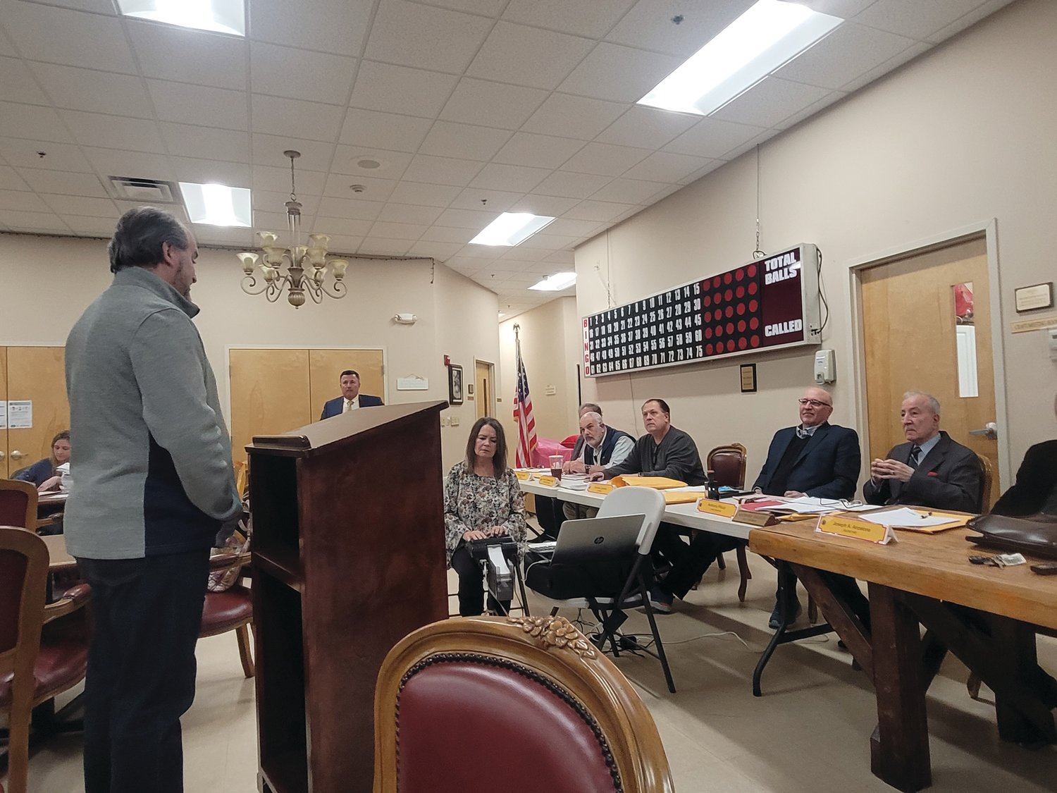 TOWN COUNCIL REP: Town Councilman Robert Civetti stood up from the crowd and asked to speak. He insisted the developers pay to notify every abutter of the project and future meetings, via certified mail.